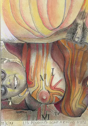 Yvon Adam - Erotisches Kunstwerk „Die Uhren sind auf Sommerzeit gestellt“ Mischtechnik – gerahmt kopen? Bied vanaf 50!