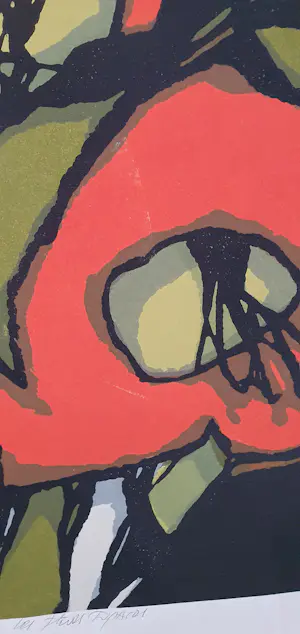 Fon Klement - Boardsnede, Les Fleurs figaces - Ingelijst kopen? Bied vanaf 50!