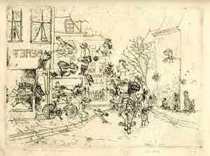 Hans Kuyt - ets - Belcampo – Het Grote Gebeuren 7 - 1967 - 19478 verkocht voor € 75!