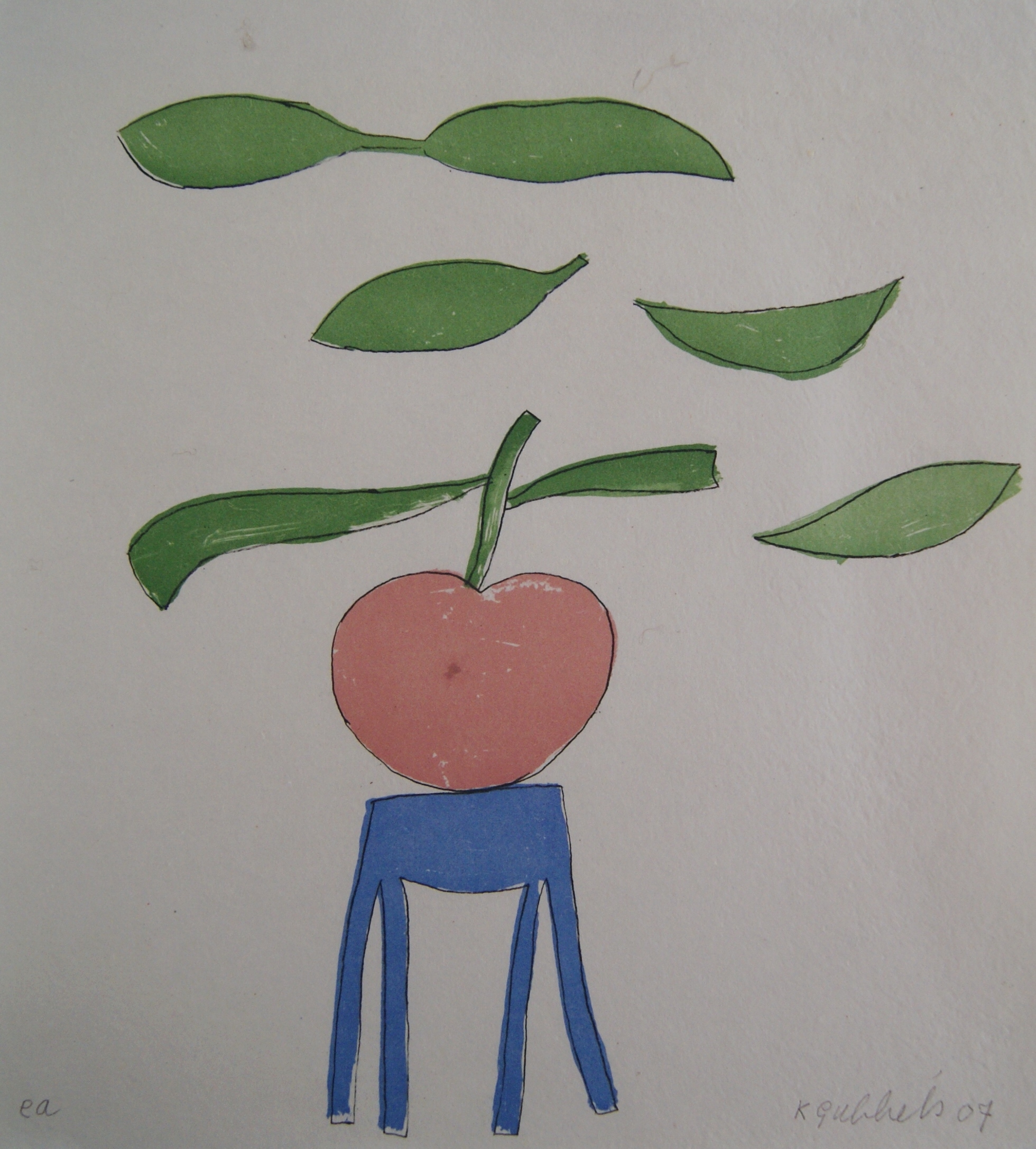 Klaas Gubbels - litho op handgeschept papier 'De tafel' - 2007 kopen? Bied vanaf 145!