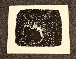 AcheterWim Motz - Grote 1960 monochrome litho - abstracte compositie - E.A. exemplaar gesigneerd? Enchérissez de 30!