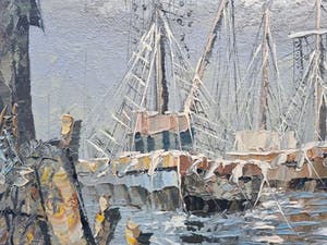 Niet of onleesbaar gesigneerd - Haven in de sneeuw kopen? Bied vanaf 1!