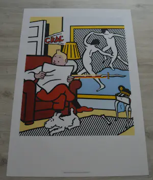 Roy Lichtenstein - Poster- Tintin reading - Brussel kopen? Bied vanaf 1!