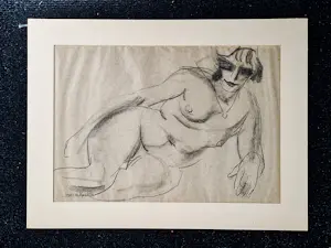 Harrie Kuyten - Groot jaren 20 houtskool op papier portret "liggend naakt" gesigneerd kopen? Bied vanaf 83!
