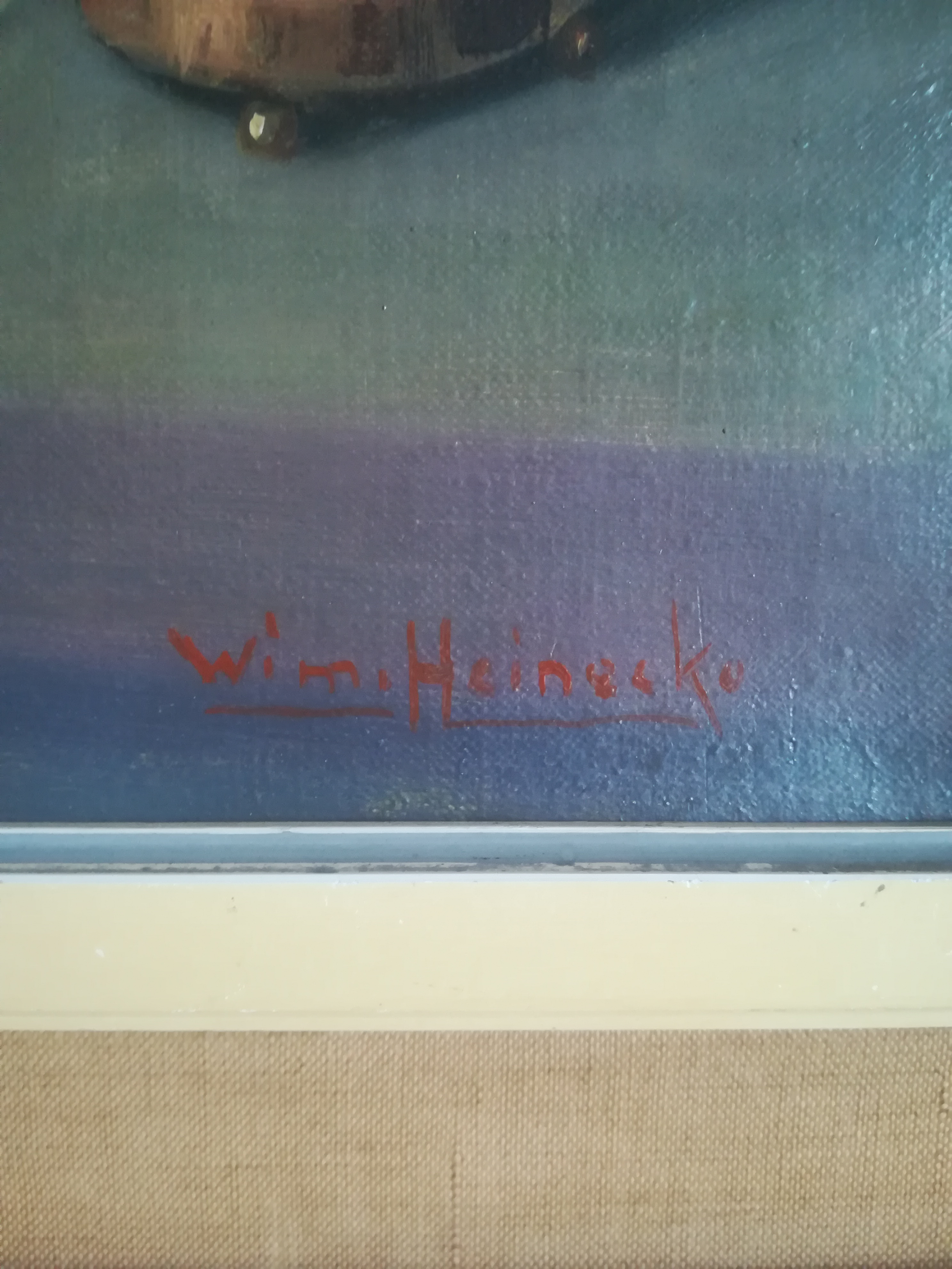 Wim Heinecke - (1895 - 1978) Olieverf op doek "Interieur" 1958 kopen? Bied vanaf 50!