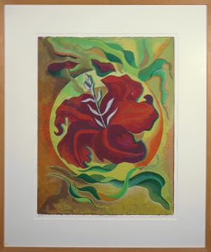 Jan van Delft - Zeefdruk, Morning glory III - Ingelijst kopen? Bied vanaf 1!