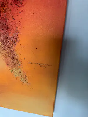 Nell van Groningen - Acrylwerk schelpen met zand kopen? Bied vanaf 299!