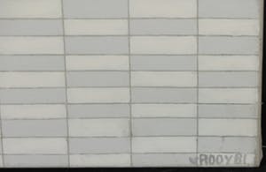 M. van Rooy - Olieverf op doek, Geometrische voorstelling in wit/lichtblauw (Groot) kopen? Bied vanaf 150!