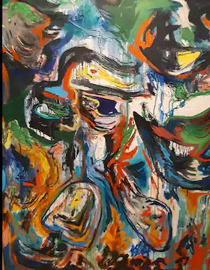 Finn Pedersen - abstract schilderij op linnen, groot formaat, handgesigneerd verkauft für € 1150!