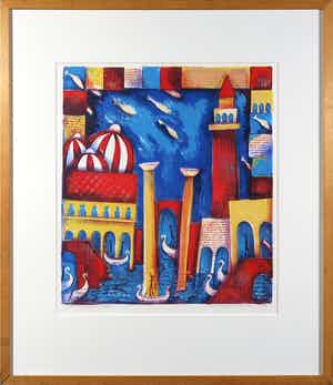 Marianne Aulman - Litho, Atlantis XXV - Ingelijst verkocht voor € 1!