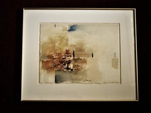 Francis Mean - Intrigerende gemengde techniek (zand,olieverf ea) "impressions du Maroc" gesign kopen? Bied vanaf 59!