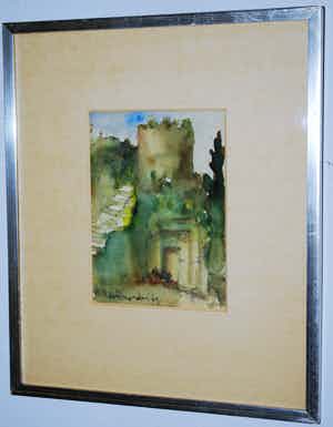 Theo Swagemakers - Taormina Sicilië - aquarel 1969 - met opdracht - incl. catalogus 2003 verkocht voor € 75!