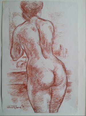 Klaas Pijlman - Naakt. Staande vrouw. kopen? Bied vanaf 1!