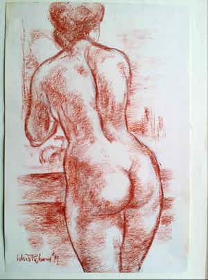 Klaas Pijlman - Naakt. Staande vrouw. verkocht voor € 1!