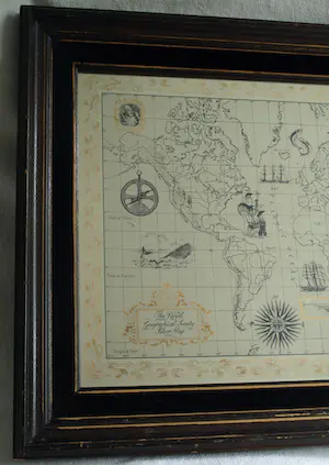 Niet of onleesbaar gesigneerd - The Royal Geographical Society Silver Map, Franklin Mint – 1976 – Lijst, 51 x 70 kopen? Bied vanaf 1!