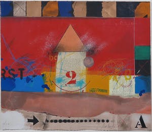 Theo Koster - Zeefdruk, Vierkant rood - Ingelijst kopen? Bied vanaf 40!