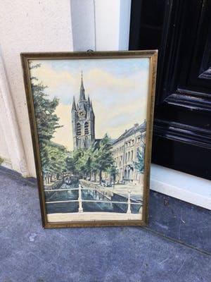 Frans Baljon - C5027-11, Stadsgracht met uitzicht op kerk kopen? Bied vanaf 75!