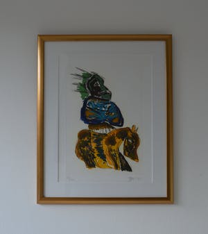 Karel Appel - Ets - De Ruiter - ingelijst - 1995 kopen? Bied vanaf 750!