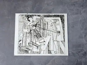 Jacques van Alphen - in 1975 in zeer kleine oplage (2/3) gemaakte monochrome Ets "Solipsisme" kopen? Bied vanaf 29!