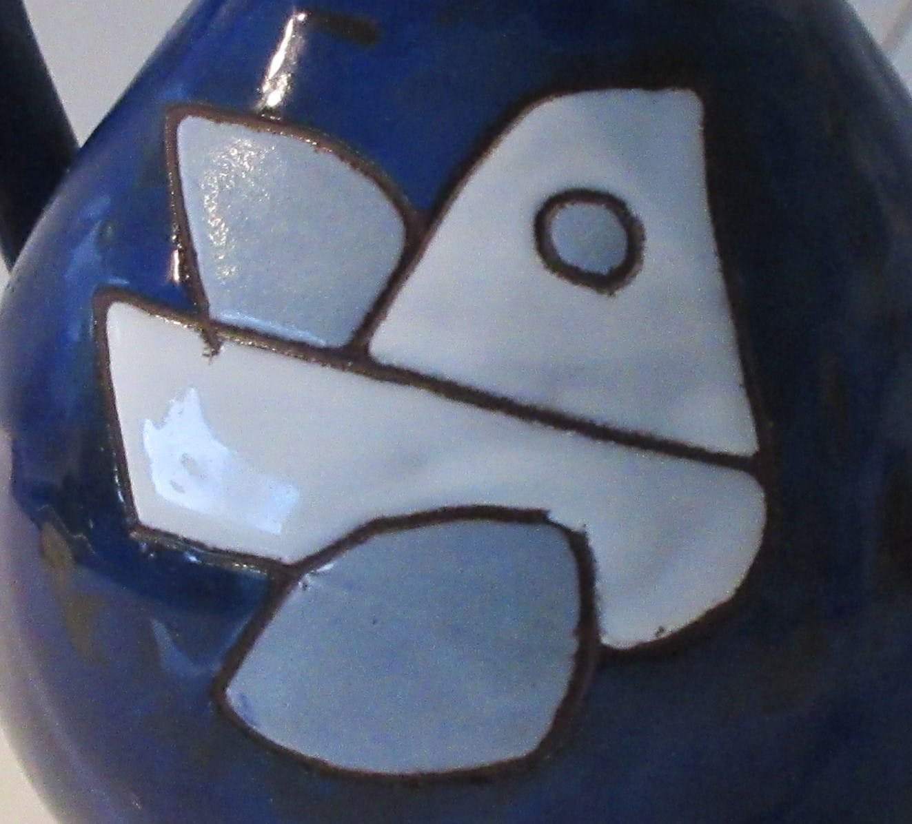 Henk Potters - Blauw kannetje met afbeelding vredesduif kopen? Bied vanaf 1!