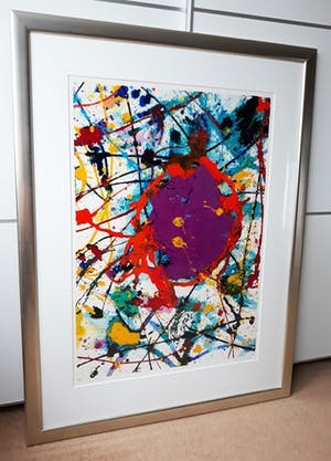 Sam Francis - Abstracte compositie, zeefdruk (prachtig ingelijst, groot) kopen? Bied vanaf 2750!