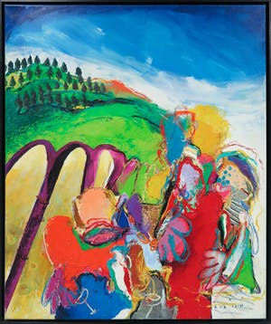 Martin van Dijk - Olieverf en acryl op doek, Umbrisch landschap - Ingelijst (Groot) kopen? Bied vanaf 400!