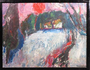 Willempje Noordam - Olieverf op paneel, Nuage et Maison - Ingelijst kopen? Bied vanaf 65!