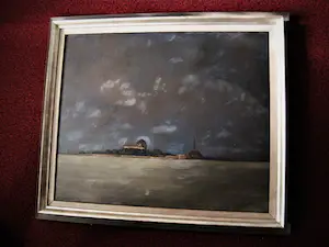 Niet of onleesbaar gesigneerd - omstreeks 1930 geschilderd olieverf "stad aan het water" (Dordrecht?) kopen? Bied vanaf 1!