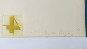 JCJ Vanderheyden - Compositie met blauw kruis (1968) - Ingelijst kopen? Bied vanaf 265!