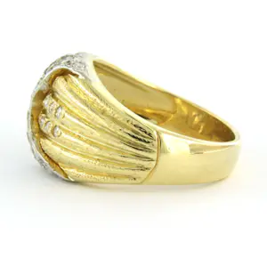 18k bicolour gouden ring met briljant geslepen diamanten tot. 1,10ct 8.1 gram kopen? Bied vanaf 1400!