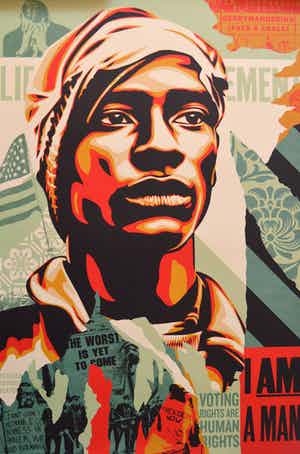 Shepard Fairey - Voting Rights Are Human Rights - gesigneerd vendu pour 1€ !