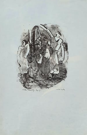 Wim Motz - Litho 'Assembly' - 1973 kopen? Bied vanaf 45!