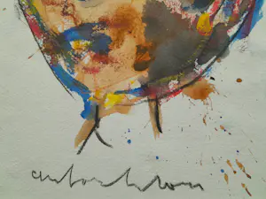 Anton Heyboer - Kip - Gemengde Techniek 1995 - 34 x 25 cm - ingelijst kopen? Bied vanaf 125!