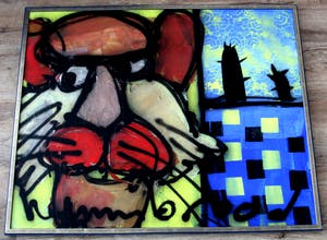 Herman Brood - Acryl op doek: Poes Nel + HBM certificaat kopen? Bied vanaf 4750!