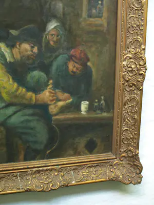 Jakob van Hoof - Olieverf op doek, Bij de Dokter I – Lijst, 64 x 54 cm. kopen? Bied vanaf 90!