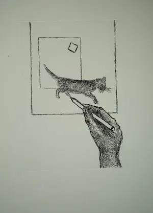 Roger Raveel - Kat in vierkant kopen? Bied vanaf 195!