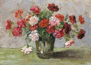 Jacobus Doeser - Olieverf op doek, Bloemstilleven - Ingelijst kopen? Bied vanaf 150!