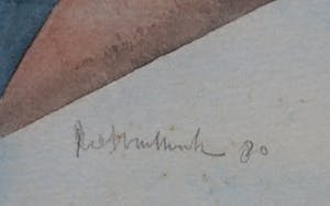 Piet van Mook - Gemengde techniek op papier, Tweeling in kubus kopen? Bied vanaf 1!