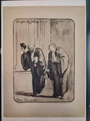 Honore Daumier - Lot van 2 - Les Gens de Justice + Grand Staircase of the Palace of Justice verkauft für € 80!