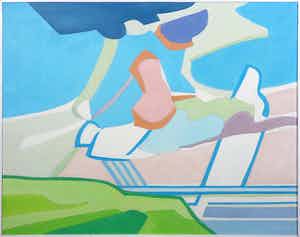 Paul Overhaus - Olieverf op doek, De dijk - Ingelijst verkocht voor € 100!