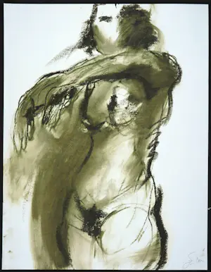 Franscz Witte - Acryl en krijt op papier, Figuur kopen? Bied vanaf 1!