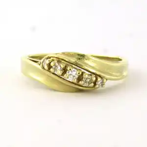 WEMPE 14k geel gouden ring met briljant geslepen diamant tot. 0.10ct kopen? Bied vanaf 310!