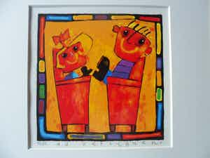 Ad Verstijnen - Zeefdruk, titel, Stoelen. verkocht voor € 40!