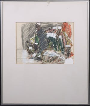 Toon de Haas - Gemengde techniek op papier, Zonder titel - Ingelijst kopen? Bied vanaf 1!