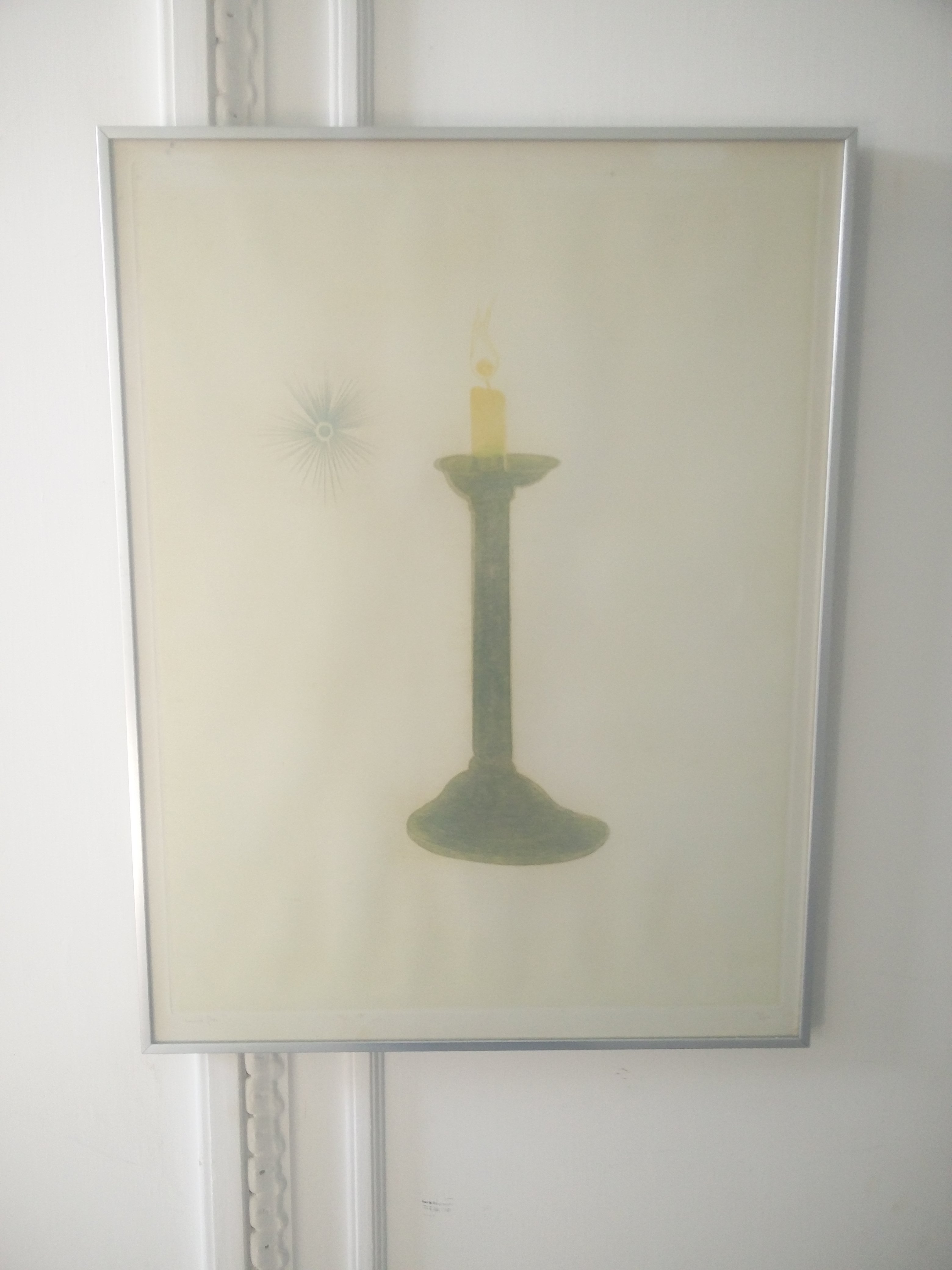 Eduard Flor - Kandelaar met brandende kaars verkocht voor € 50!