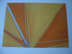 Jan Stolk - Zeefdruk, Parasol uit 1984. kopen? Bied vanaf 15!