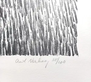 Aat Verhoog - Mannen met paarden, litho kopen? Bied vanaf 40!