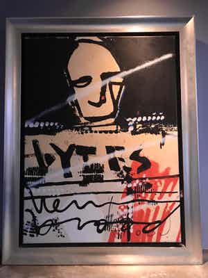 Herman Brood - Bijzondere Glicee gesigneerd en op linnen - ‘Bytes’ verkocht voor € 380!