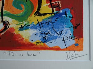 Angeles Nieto - 2-Luik , 2 zeefdrukken , Piel de Luna (‘Vriendschap’) – ingelijst - 2005 kopen? Bied vanaf 100!