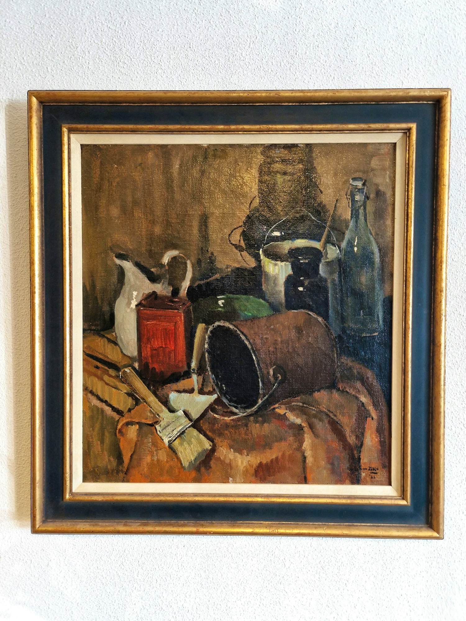 Paul van Eeden - realistisch geschilderd olieverf op doek - 1942 - schilders stilleven - GROOT! verkocht voor € 65!